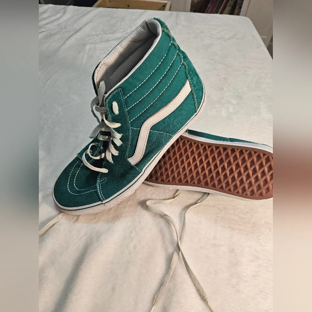VANS skater shoes teal green Mens 9.5 US - Picture 2 of 9